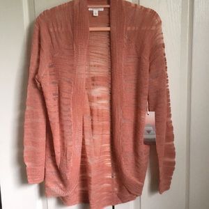NOT FOR SALE-Cardigan long sleeve Coral lightweight fabric top
